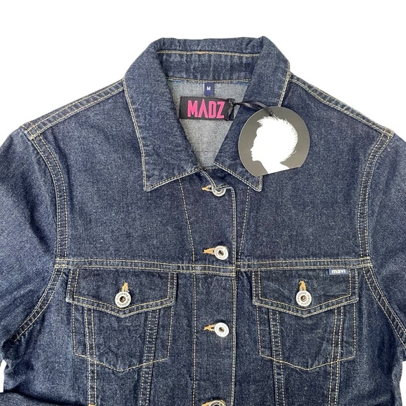 Jack Daniel’s Denim Jacket Madz Custom Size M Rocker BikerCore Goth Metal Vibe - Picture 6 of 16